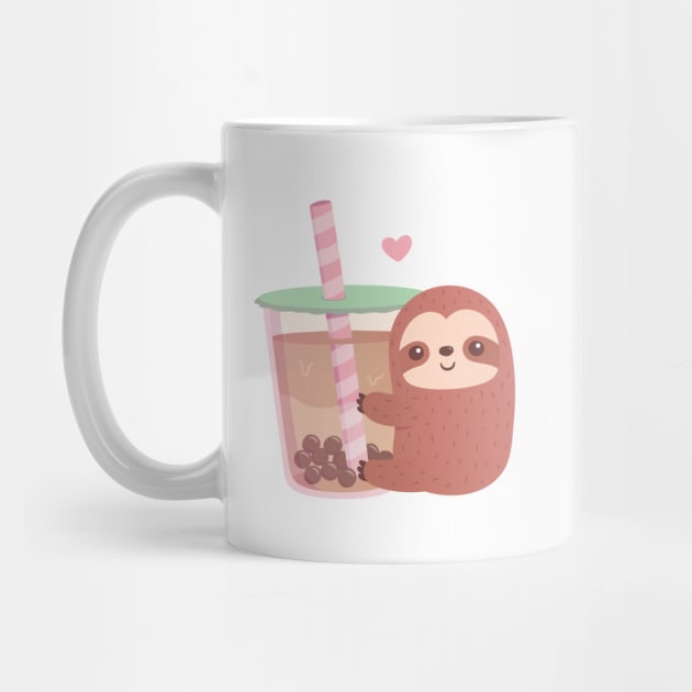 Cute Sloth Loves Bubble Tea by rustydoodle